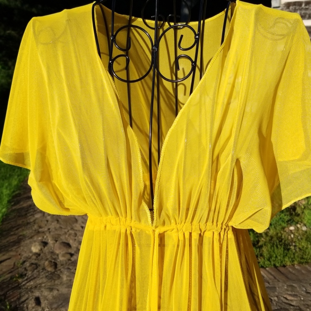 WOMENS V NECK SMOCK BEACH COVER UP - Picture 5 of 5